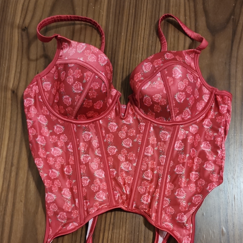 Lounge Floral Red and Pink Corset Top